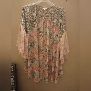 Umgee Multicolor Floral and Animal Print Tunic